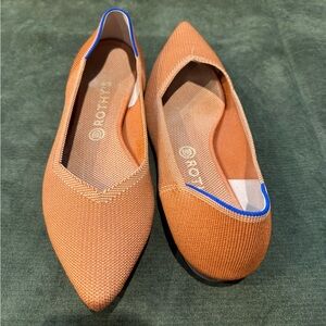 Rothy's Orange Flats with Textured Knit Design